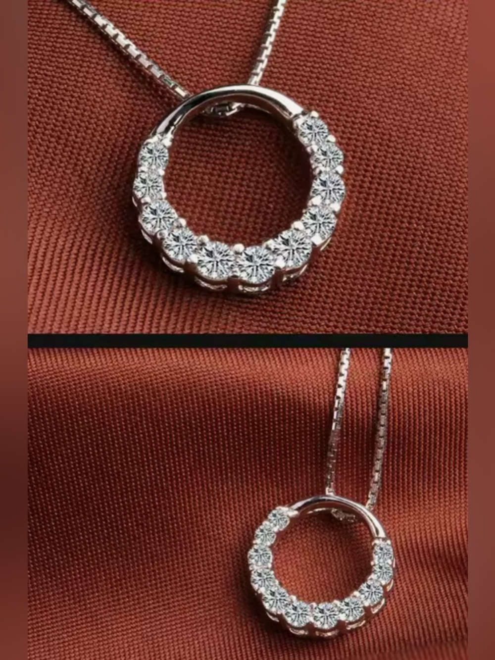 New .925 Diamond Circle Necklace